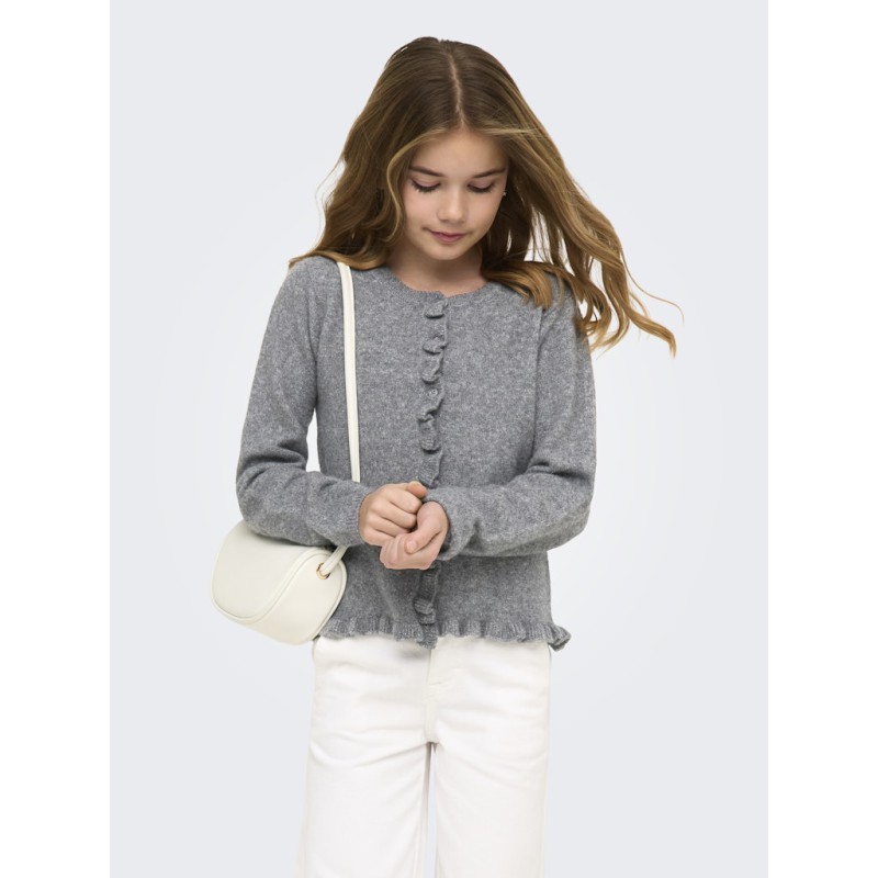KIDS ONLY Shelda L/S Flæse Strik Cardigan - Medium Grey Melange