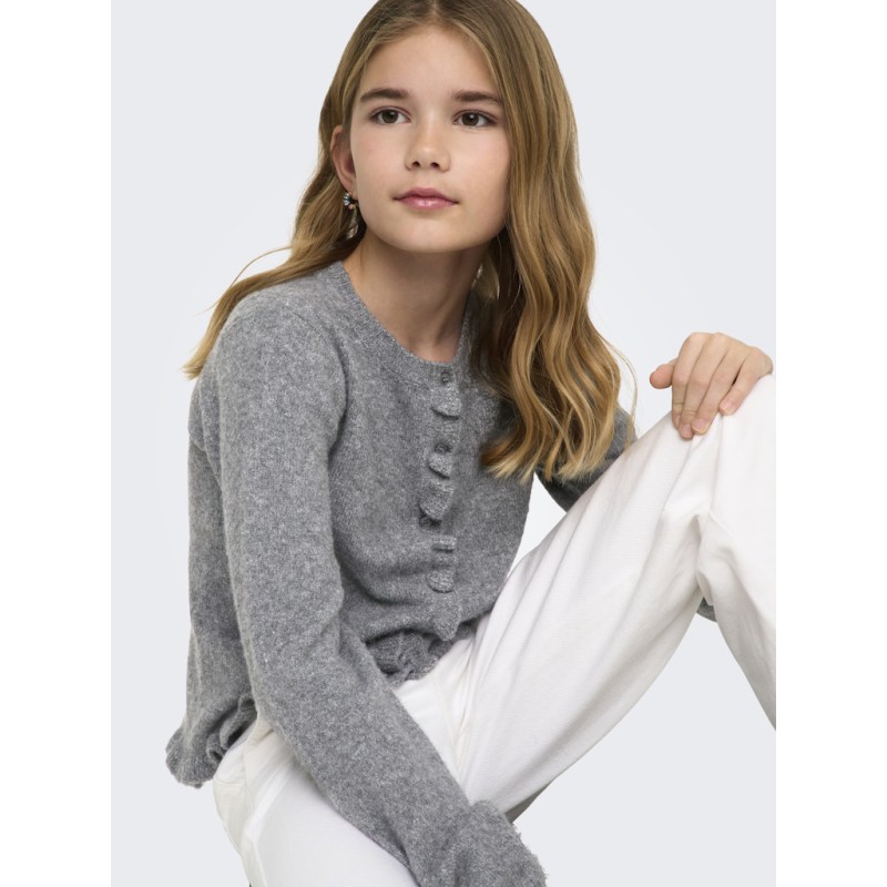 KIDS ONLY Shelda L/S Flæse Strik Cardigan - Medium Grey Melange