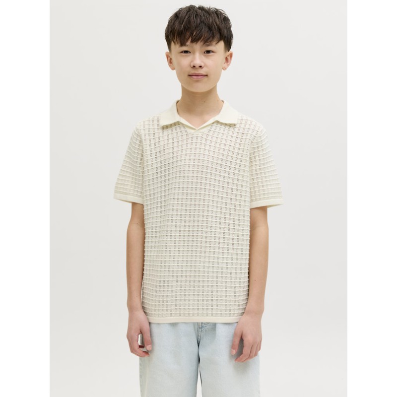 JACK & JONES Junior Tucket Split Hals Polo - Sea Salt