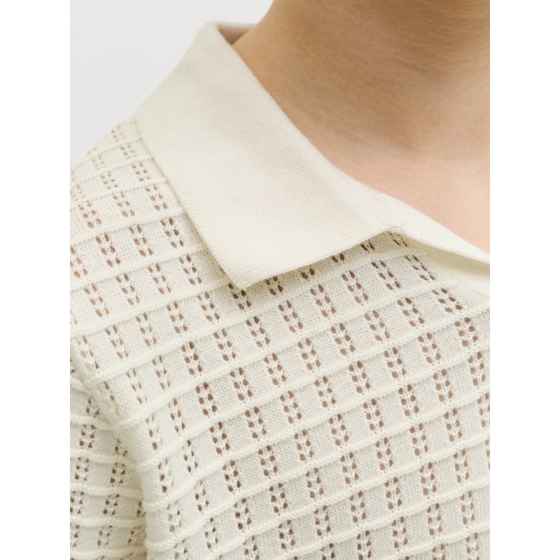 JACK & JONES Junior Tucket Split Hals Polo - Sea Salt