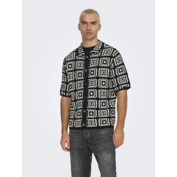 ONLY & SONS Bart Relaxed Strik Skjorte - Sort