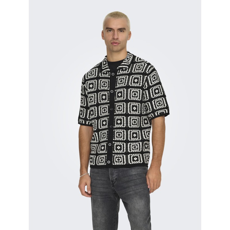 ONLY & SONS Bart Relaxed Strik Skjorte - Sort