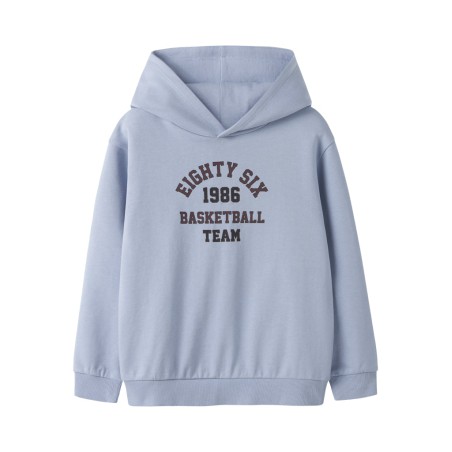 NAME IT Kids Diket langærmet sweat hoodie - Blue Fog