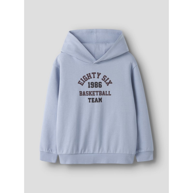 NAME IT Kids Diket langærmet sweat hoodie - Blue Fog