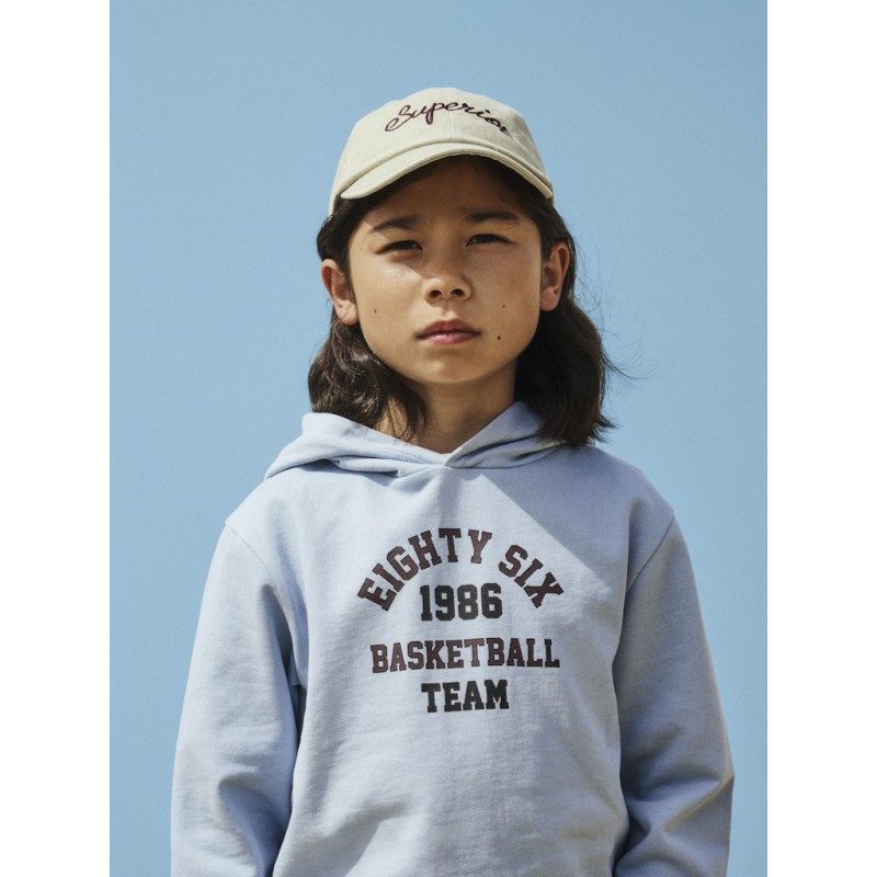 NAME IT Kids Diket langærmet sweat hoodie - Blue Fog