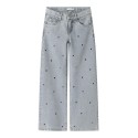 NAME IT Kids Rose Brede Hjerte Jeans - Light Blue Denim
