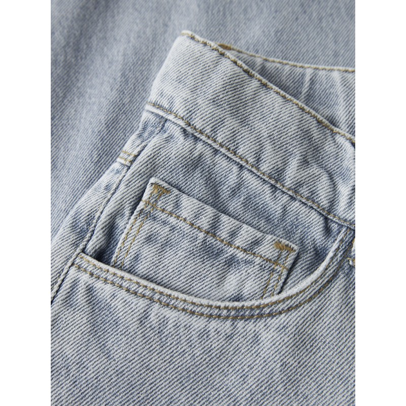 NAME IT Kids Rose Brede Hjerte Jeans - Light Blue Denim