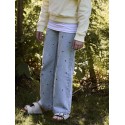 NAME IT Kids Rose Brede Hjerte Jeans - Light Blue Denim