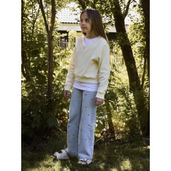 NAME IT Kids Rose Brede Hjerte Jeans - Light Blue Denim