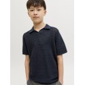 JACK & JONES Junior Tucket Split Hals Polo - Sky Captain