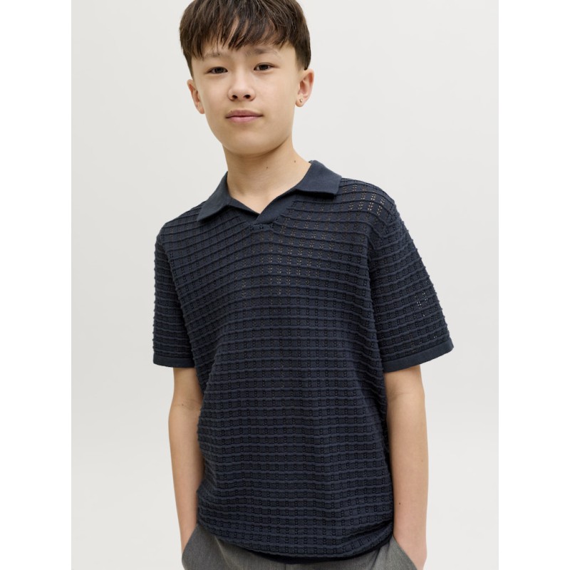 JACK & JONES Junior Tucket Split Hals Polo - Sky Captain