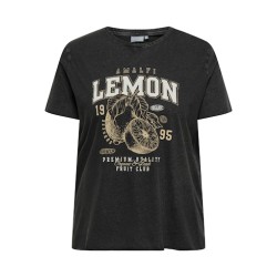 ONLY CARMAKOMA Lucy T-shirt - Sort / Fruity Lemon