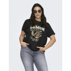 ONLY CARMAKOMA Lucy T-shirt - Sort / Fruity Lemon