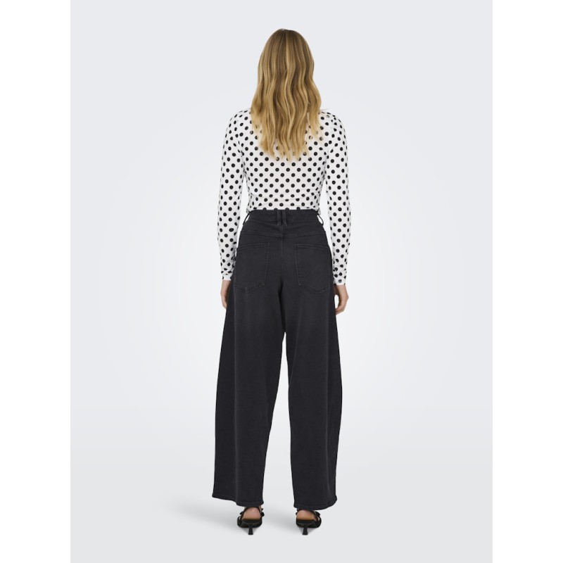 ONLY Tamy HW Barrel Denim - Washed Black