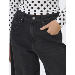 ONLY Tamy HW Barrel Denim - Washed Black
