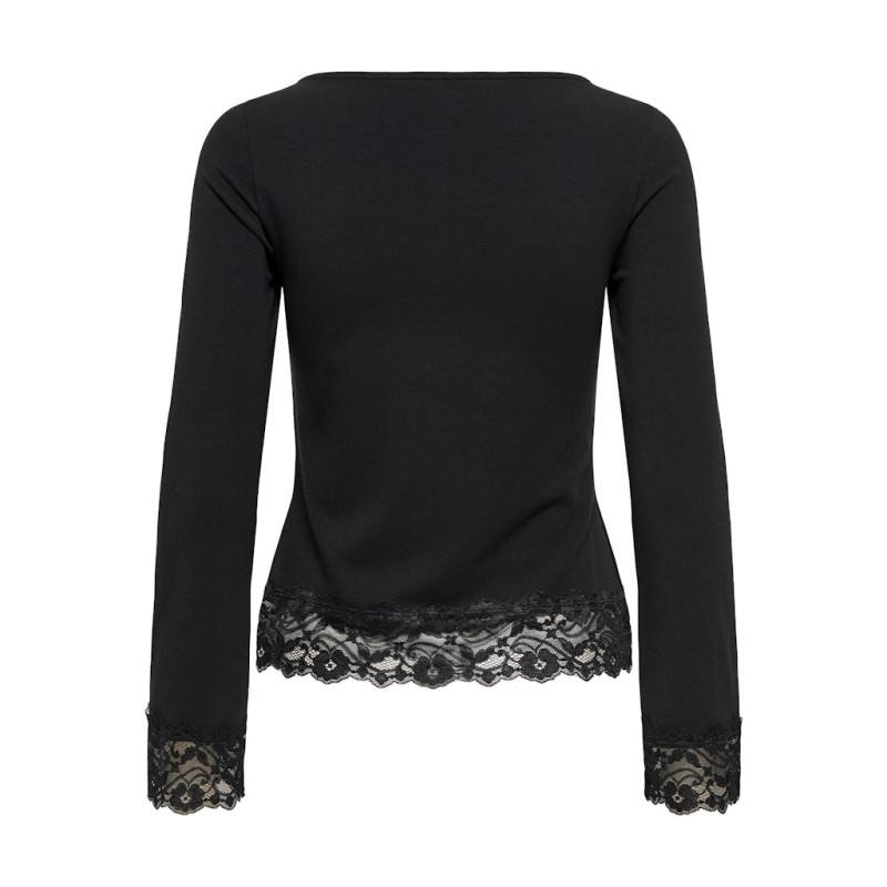 ONLY Live Love L/S Blonde Top - Sort