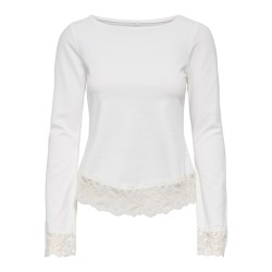 ONLY Live Love L/S Blonde Top - Cloud Dancer