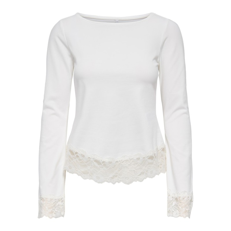 ONLY Live Love L/S Blonde Top - Cloud Dancer