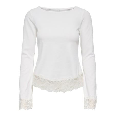 ONLY Live Love L/S Blonde Top - Cloud Dancer
