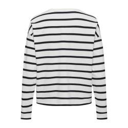 ONLY Soph L/S Stribet Bluse - Cloud Dancer / Sort