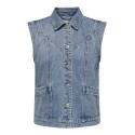 ONLY Kennedy Denim Vest - Medium Blue Denim