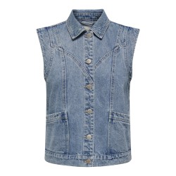 ONLY Kennedy Denim Vest - Medium Blue Denim