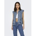 ONLY Kennedy Denim Vest - Medium Blue Denim