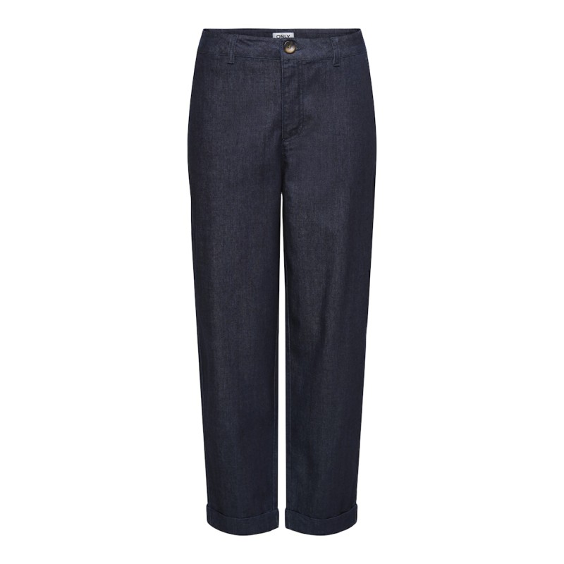 ONLY Ashby Straight Cropped Denim Jeans - Dark Blue Denim