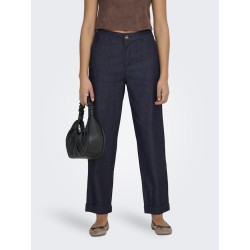 ONLY Ashby Straight Cropped Denim Jeans - Dark Blue Denim