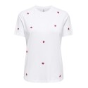 ONLY Ketty S/S T-shirt - Bright White / Strawberry