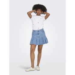 ONLY Ketty S/S T-shirt - Bright White / Strawberry