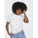 ONLY Ketty S/S T-shirt - Bright White / Strawberry