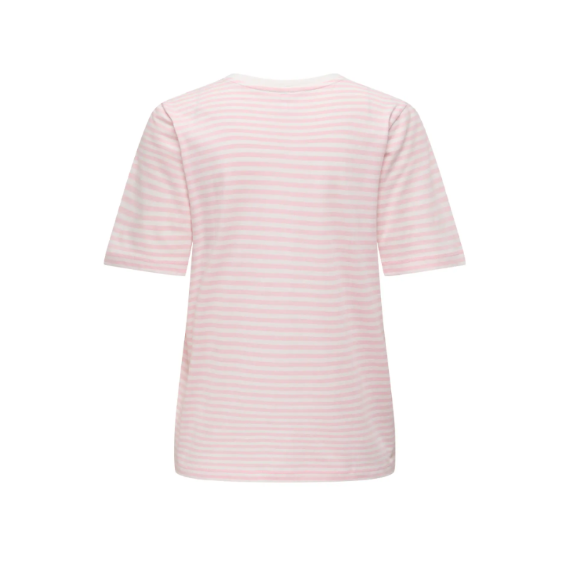 ONLY Happy S/S Broderi T-shirt - Cloud Dancer / Romance Rose