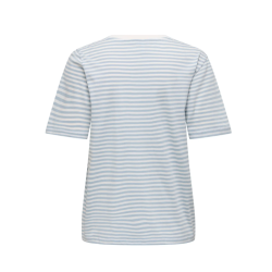 ONLY Happy S/S Broderi T-shirt - Cloud Dancer / Soft Chambray