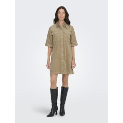 JDY Shiraz S/S Fløjl Kjole - Silver Mink