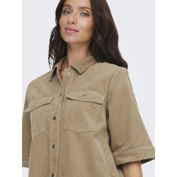 JDY Shiraz S/S Fløjl Kjole - Silver Mink