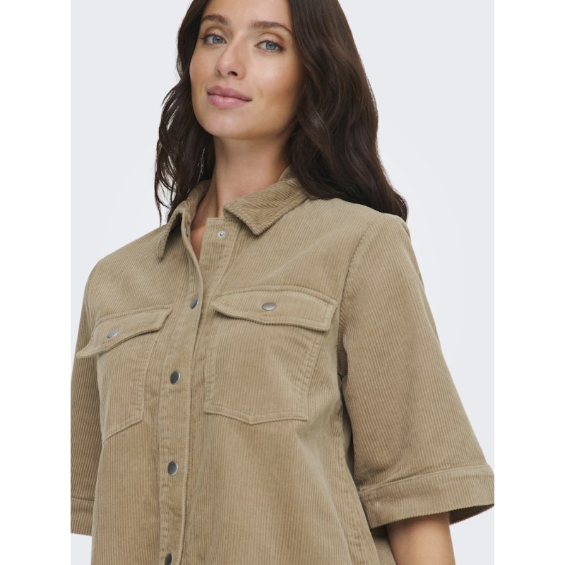 JDY Shiraz S/S Fløjl Kjole - Silver Mink