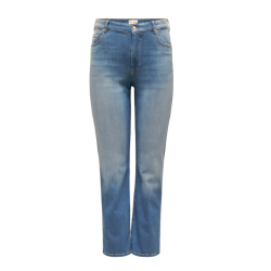 ONLY CARMAKOMA Willy HW Straight Denim Jeans - Light Blue Denim