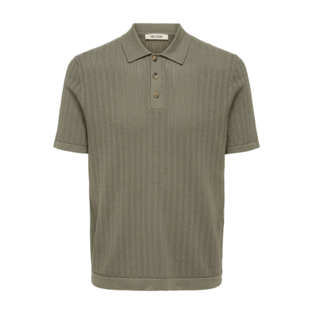 ONLY & SONS Moon Regular S/S Strik Polo - Bungee Cord