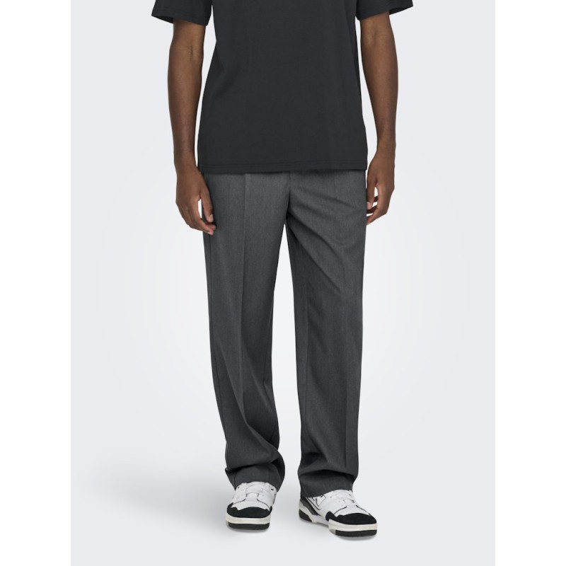 ONLY & SONS Miro Loose Chino Bukser - Dark Grey Melange