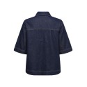 ONLY Belle S/S Denim Skjorte - Dark Blue Denim Rinse