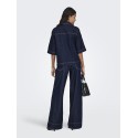 ONLY Belle S/S Denim Skjorte - Dark Blue Denim Rinse