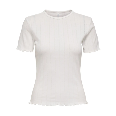 ONLY Tenna Rund Hals T-shirt - Cloud Dancer