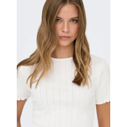 ONLY Tenna Rund Hals T-shirt - Cloud Dancer