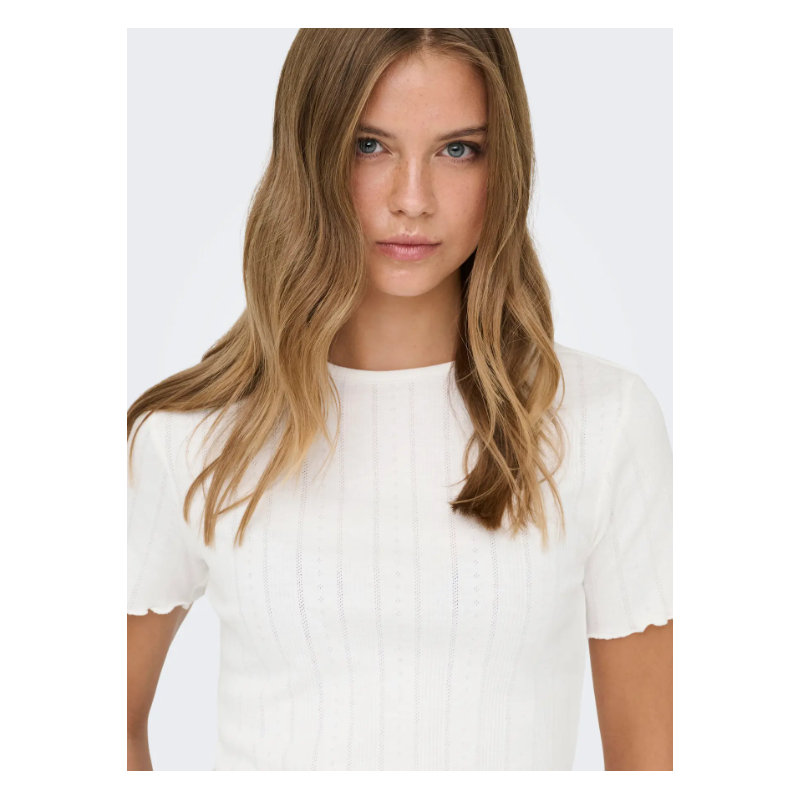 ONLY Tenna Rund Hals T-shirt - Cloud Dancer