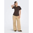 ONLY Marie Ruching T-shirt - Seal Brown