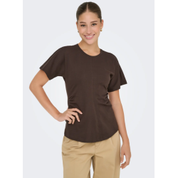 ONLY Marie Ruching T-shirt - Seal Brown