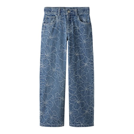 NAME IT Kids Rose Wide Jeans - Medium Blue Denim