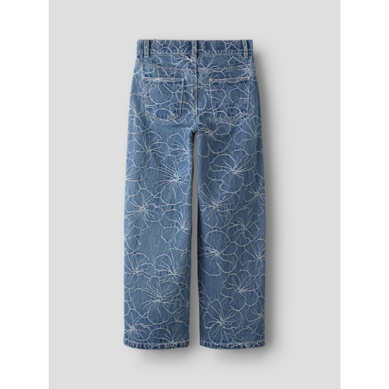 NAME IT Kids Rose Wide Jeans - Medium Blue Denim