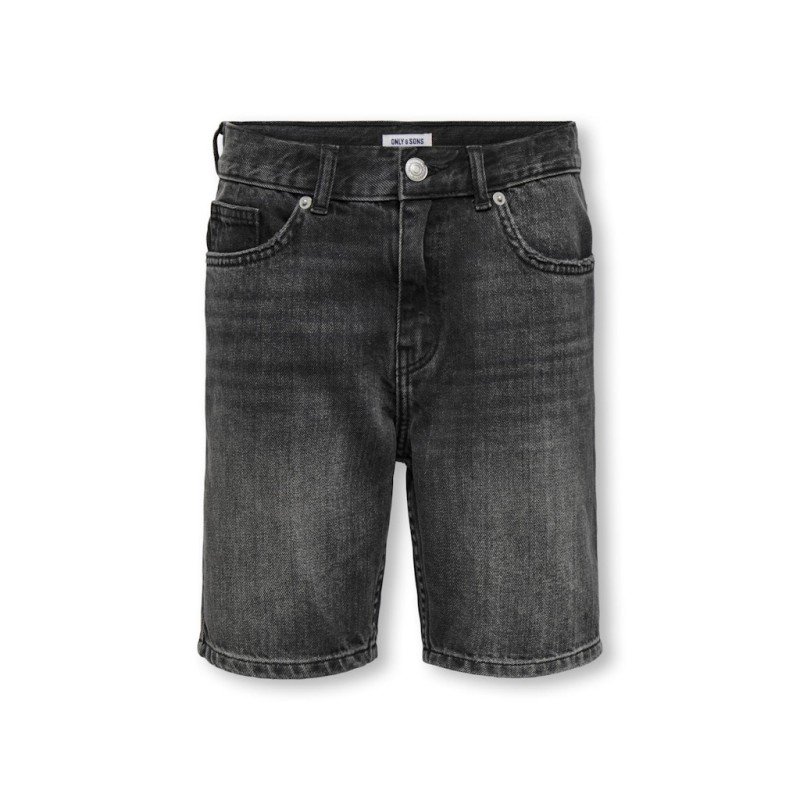 ONLY & SONS Junior Edge Denim Shorts - Washed Black